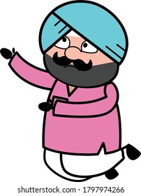 Ilustración de diseño de caracteres de introducción de caricatura Cute Sardar