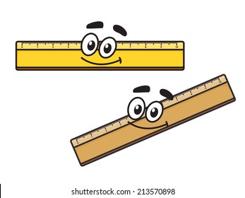 Cartoon Cute School Ruler Isolated On White Background For Educational, School Or Office Design