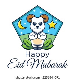 Cartoon cute sheep character for Eid Al-Fitr. First day of ramadan.