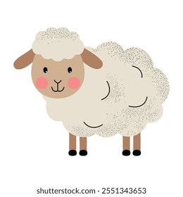 Cartoon cute sheep. Farm animals. Childish illustration. Kids style 