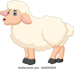 cartoon cute sheep isolated on white background