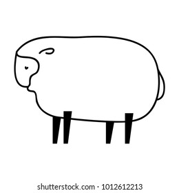 Cartoon cute sheep. Wool emblem