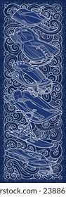 Cartoon cute sledges doodle children's entertainment vertical  banner. Funny outdoor games artwork.Winter amusement vector background. Hand-drawn, not AI