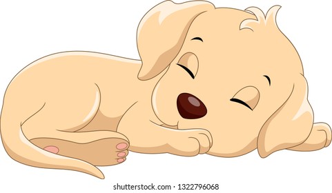 Cartoon cute sleeping dog