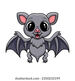 Caricatura Cute pequeño bate volando