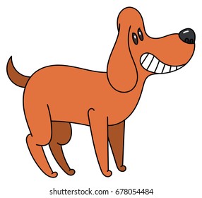 Cartoon cute smiles cartoon dog - stylish vector illustration