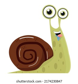 Cartoon Cute snail on a white background