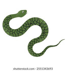 Cartoon cute snake. Forest, wild animal. Children illustration. Kids style 