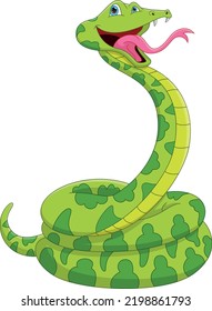 cartoon cute snake on white background