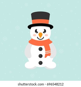 cartoon cute snowman vector