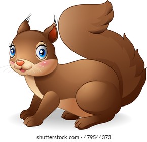 Cartoon cute squirrel posing