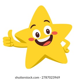 cartoon cute star thumbs
