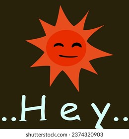 Caricatura Cute Sun y House. Diseño de afiche de la ilustración vectorial