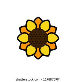 cartoon cute sunflower vector