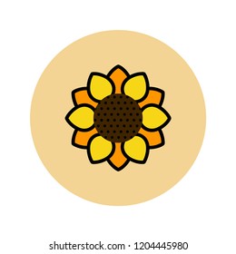 cartoon cute sunflower vector icon