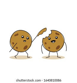 Cartoon of Cute Sweet Cookies Character Design, Cookies Model Illustration Template Vector