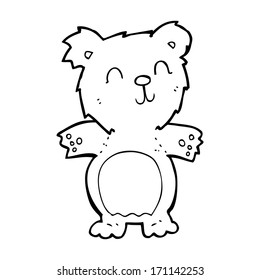 caricatura lindo oso de peluche