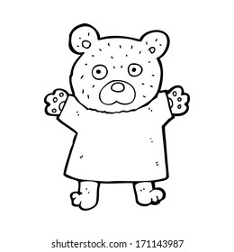 caricatura lindo oso de peluche