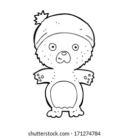 Karikaturenkuchen-Teddybär auf Hut