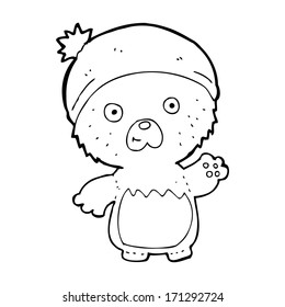 caricatura de un lindo oso de peluche con sombrero