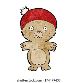 caricatura de un lindo oso de peluche con sombrero