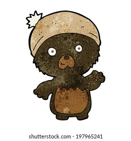 caricatura de un lindo oso de peluche con sombrero