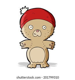 urso de pelúcia bonito de desenho animado no chapéu