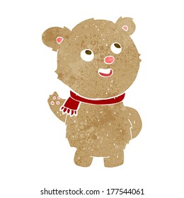 cartoon cute teddy bear with scarf,