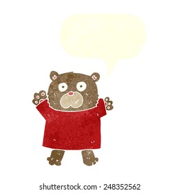cartoon cute teddy bear with speech bubble