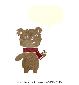 caricatura lindo oso de peluche con burbuja de habla