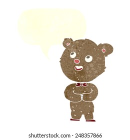 cartoon cute teddy bear with speech bubble