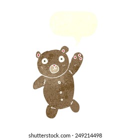 cartoon cute teddy bear with speech bubble