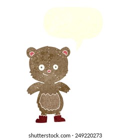 caricatura lindo oso de peluche con burbuja de habla