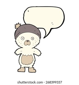 cartoon cute teddy bear with speech bubble
