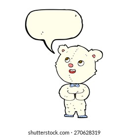 cartoon cute teddy bear with speech bubble