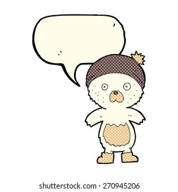 cartoon cute teddy bear with speech bubble