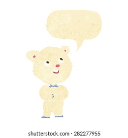 caricatura lindo oso de peluche con burbuja de habla