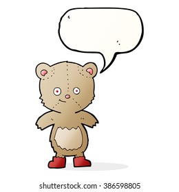 caricatura lindo oso de peluche con burbuja de habla