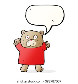 cartoon cute teddy bear with speech bubble