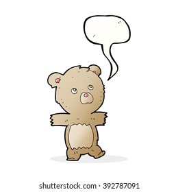 cartoon cute teddy bear with speech bubble
