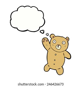 cartoon cute teddy bear with thought bubble