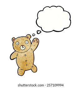 cartoon cute teddy bear with thought bubble