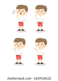 Cartoon Cute Thai Studens  Vector