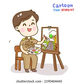 
Cartoon Cute Thai Students Character Vector
