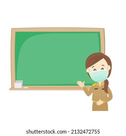 Cartoon Cute Thai Teacher Character.