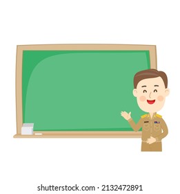 Cartoon Cute Thai Teacher Character.