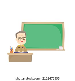 Cartoon Cute Thai Teacher Character.