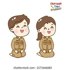 Cartoon Cute Thai Teacher Character Vector Stock Vector (Royalty Free ...