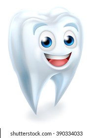 A cartoon cute tooth dental dentists mascot character