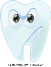 Cartoon cute tooth with different emotions